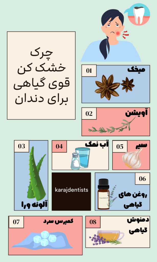 چرک خشک کن قوی گیاهی برای دندان